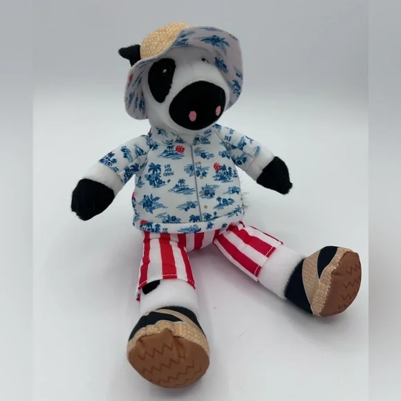 Chick-fil-A Summer 2025 Plush Cow Doll Toy Blue Tropical Island Shirt Cabana 7" - Picture 1 of 8